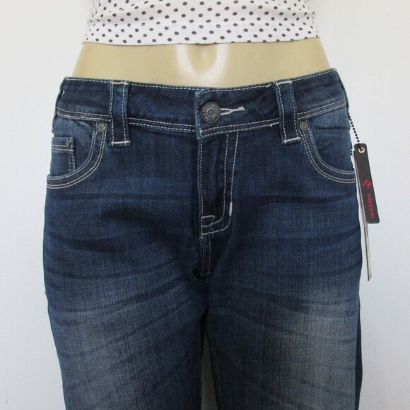 New ROCK & ROLL Cowgirl Jeans Size 32 x 30 Low Rise Boot Cut Denim - Picture 3 of 13